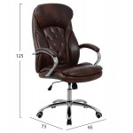 ΚΑΡΕΚΛΑ ΓΡΑΦΕΙΟΥ LANISHA HM1099.09 ΚΑΦΕ 65x73x125cm