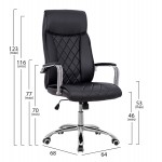 ΚΑΡΕΚΛΑ ΓΡΑΦΕΙΟΥ SHAILA HM1104.01 ΣΕ ΧΡΩΜΑ ΜΑΥΡΟ 64x68x(116-123)cm