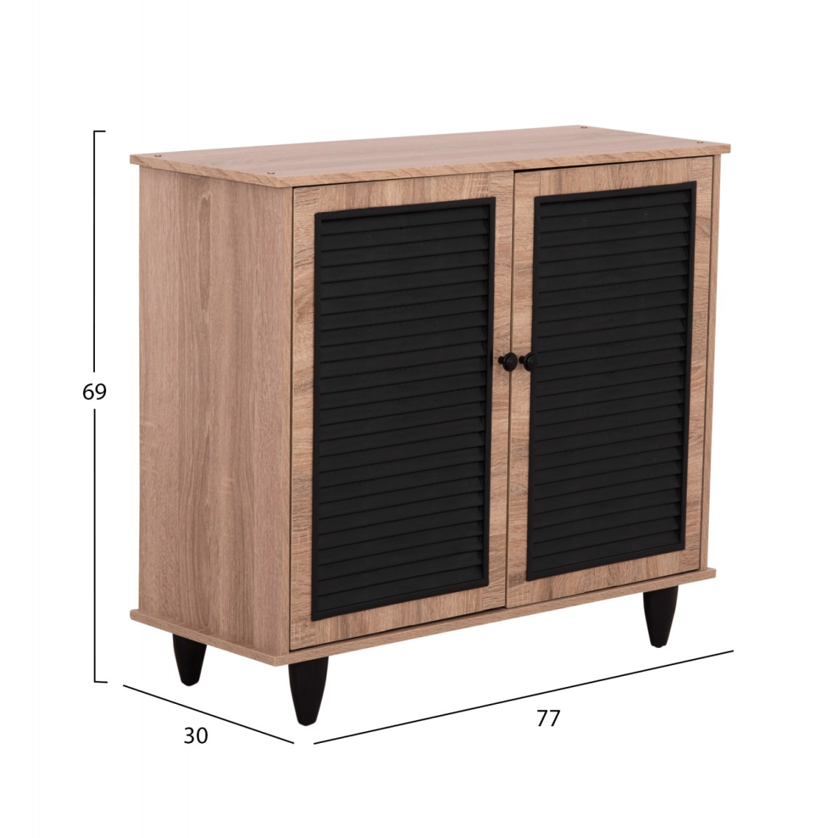 ΠΑΠΟΥΤΣΟΘΗΚΗ ΞΥΛΙΝΗ MCKENNA HM2266.02 ΣΕ ΧΡΩΜΑ SONAMA-ΜΑΥΡΟ 77x30x69Υεκ.