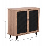 ΠΑΠΟΥΤΣΟΘΗΚΗ ΞΥΛΙΝΗ MCKENNA HM2266.02 ΣΕ ΧΡΩΜΑ SONAMA-ΜΑΥΡΟ 77x30x69Υεκ.