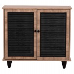 ΠΑΠΟΥΤΣΟΘΗΚΗ ΞΥΛΙΝΗ MCKENNA HM2266.02 ΣΕ ΧΡΩΜΑ SONAMA-ΜΑΥΡΟ 77x30x69Υεκ.