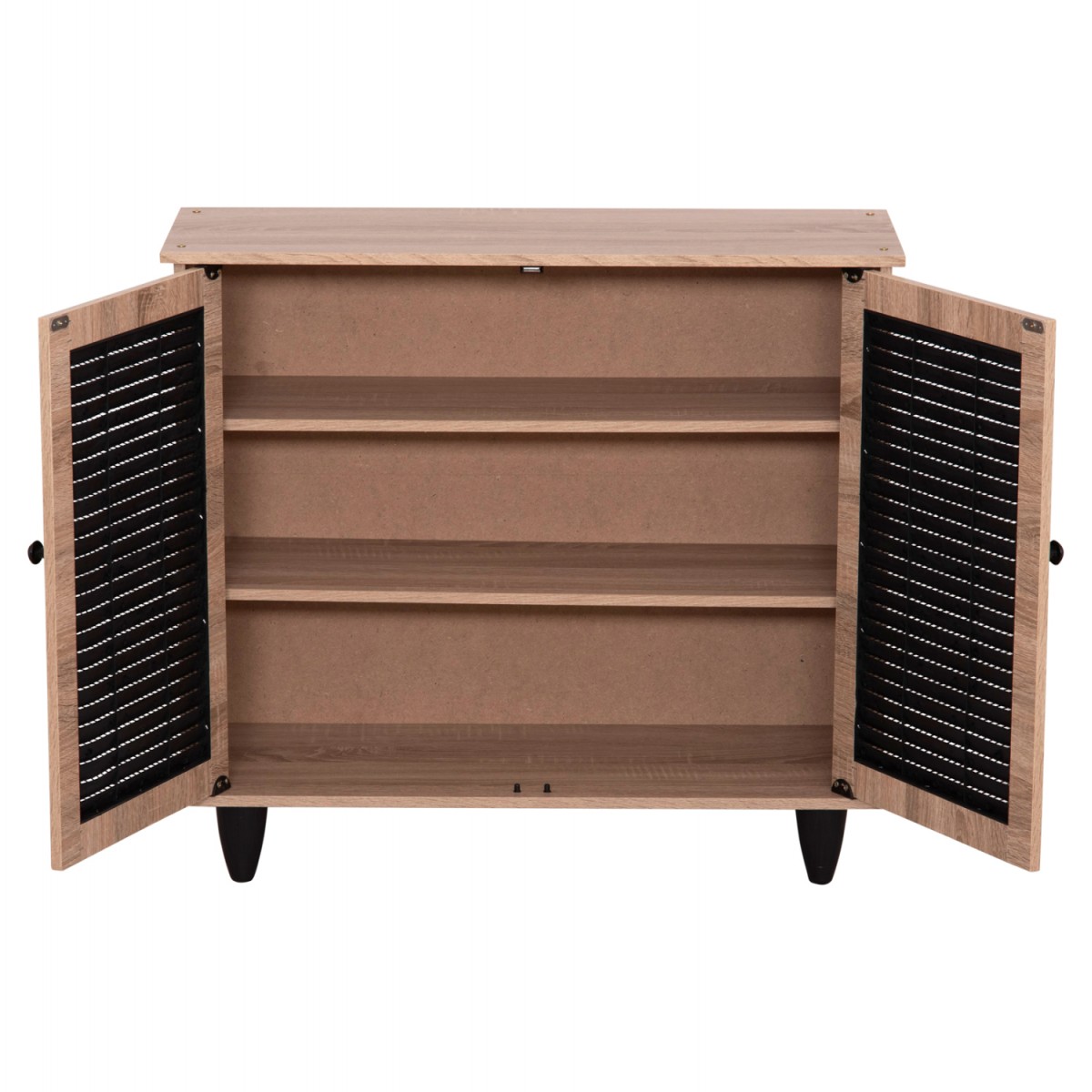 ΠΑΠΟΥΤΣΟΘΗΚΗ ΞΥΛΙΝΗ MCKENNA HM2266.02 ΣΕ ΧΡΩΜΑ SONAMA-ΜΑΥΡΟ 77x30x69Υεκ.