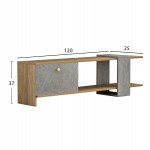 ΕΠΙΠΛΟ ΤΗΛΕΟΡΑΣΗΣ HENRIETTE HM8900.13 ΜΕΛΑΜΙΝΗ ΚΑΡΥΔΙ-STONE TEXTURE 120x28,5x39Υεκ.