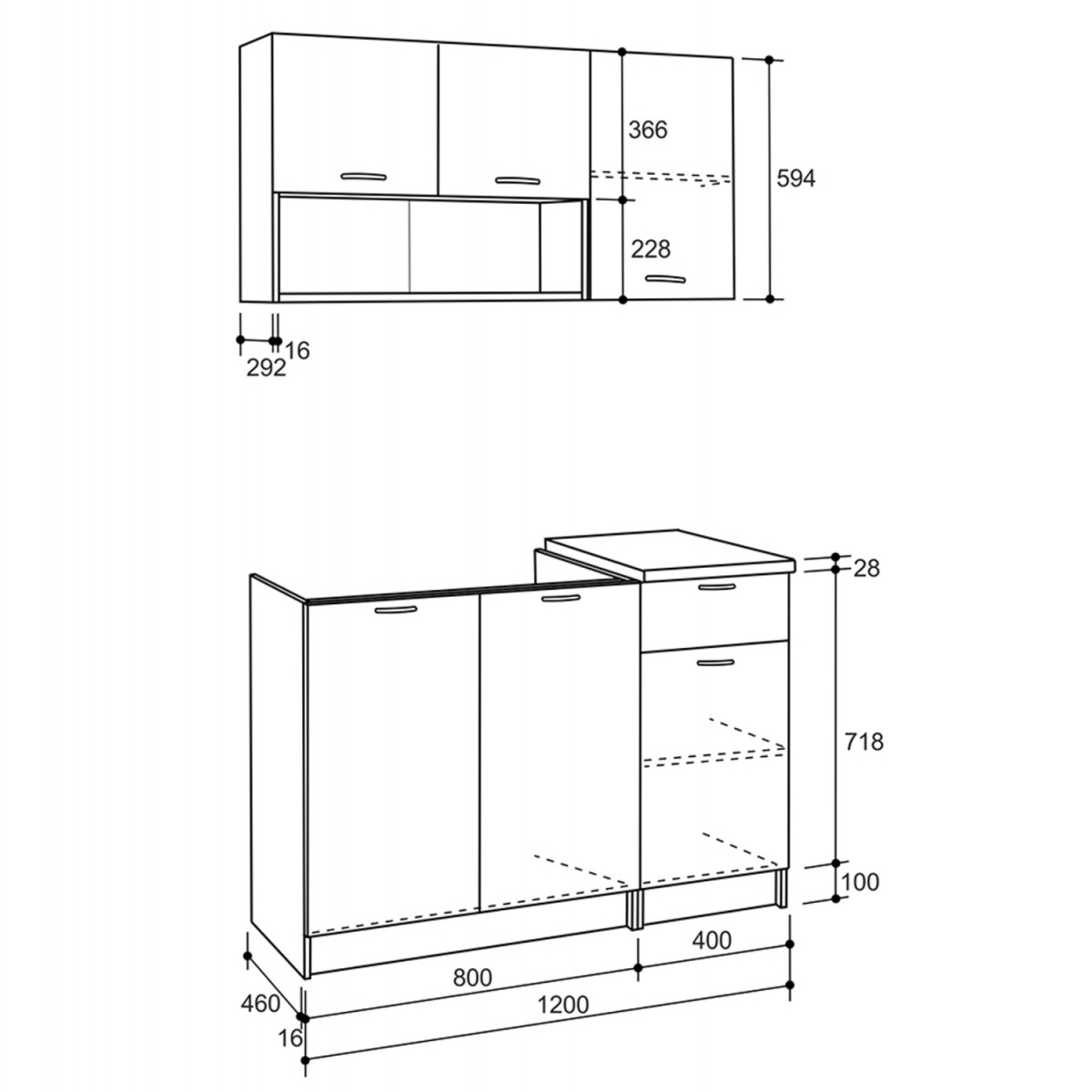 ΣΥΝΘΕΣΗ ΚΟΥΖΙΝΑΣ JADIEL ΜΕΛΑΜΙΝΗ ΓΚΡΙ ΜΕ ΠΑΓΚΟ ΛΕΥΚΟ HM2440.10 120x46-29,2 εκ.