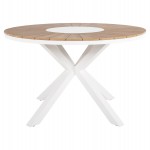 ΤΡΑΠΕΖΙ ΣΤΡΟΓΓΥΛΟ ΕΞ.ΧΩΡΟΥ MORIL HM6041.02 ΑΛΟΥΜΙΝΙΟ ΛΕΥΚΟ-POLYWOOD ΦΥΣΙΚΟ Φ120εκ.