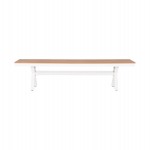 ΠΑΓΚΑΚΙ ΑΛΟΥΜΙΝΙΟΥ TAWNEE HM6038.02 ΛΕΥΚΟ-POLYWOOD ΚΑΘΙΣΜΑ ΦΥΣΙΚΟ 150x36x45Υεκ.