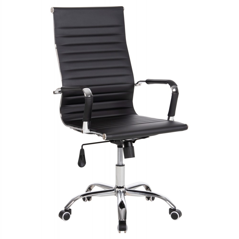 ΚΑΡΕΚΛΑ ΓΡΑΦΕΙΟΥ HM1059.31 ΜΑΥΡΟ PU BOSS ΔΙΕΥΘΥΝΤΟΥ ΠΟΔΙ ΧΡΩΜΙΟΥ 53x57x109Υεκ.