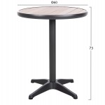 ΤΡΑΠΕΖΙ ΑΛΟΥΜΙΝΙΟΥ ΣΤΡΟΓΓΥΛΟ ALEXA HM6086.01 ΑΝΘΡΑΚΙ-POLYWOOD TOP ΦΥΣΙΚΟ Φ60x73Υεκ.