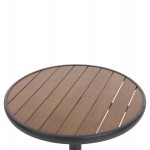ΤΡΑΠΕΖΙ ΑΛΟΥΜΙΝΙΟΥ ΣΤΡΟΓΓΥΛΟ ALEXA HM6086.01 ΑΝΘΡΑΚΙ-POLYWOOD TOP ΦΥΣΙΚΟ Φ60x73Υεκ.