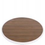 ΤΡΑΠΕΖΙ ΑΛΟΥΜΙΝΙΟΥ ΣΤΡΟΓΓΥΛΟ ALEXA HM6086.02 ΛΕΥΚΟ-POLYWOOD TOP ΦΥΣΙΚΟ Φ60x73Υεκ.