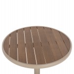 ΤΡΑΠΕΖΙ ΑΛΟΥΜΙΝΙΟΥ ΣΤΡΟΓΓΥΛΟ ALEXA HM6086.04 ΣΑΜΠΑΝΙ-POLYWOOD TOP ΦΥΣΙΚΟ Φ60x73Υεκ.