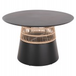 ΤΡΑΠΕΖΙ ΣΤΡΟΓΓΥΛΟ SAEID HM6106.01 ΑΝΘΡΑΚΙ ΑΛΟΥΜΙΝΙΟ-ΜΠΕΖ ΣΧΟΙΝΙ Φ120x75Υεκ.