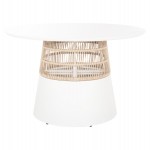 ΤΡΑΠΕΖΙ ΣΤΡΟΓΓΥΛΟ SAEID HM6106.02 ΛΕΥΚΟ ΑΛΟΥΜΙΝΙΟ-ΜΠΕΖ ΣΧΟΙΝΙ Φ120x75Υεκ.