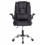 ΚΑΡΕΚΛΑ ΓΡΑΦΕΙΟΥ CANAN HM1201 ΜΑΥΡO PVC-ΒΑΣΗ ΧΡΩΜΙΟΥ 66x61x105Υεκ.