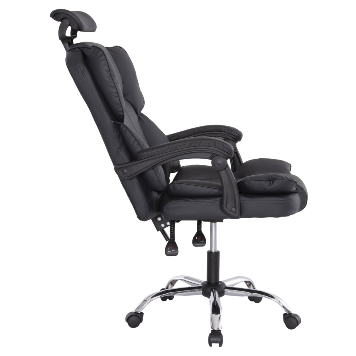 ΚΑΡΕΚΛΑ ΓΡΑΦΕΙΟΥ OCTAVIUS HM1202 ΜΑΥΡΟ PVC-ΜΕΤΑΛ.ΧΡΩΜΙΟ ΒΑΣΗ 63x73x129Υεκ