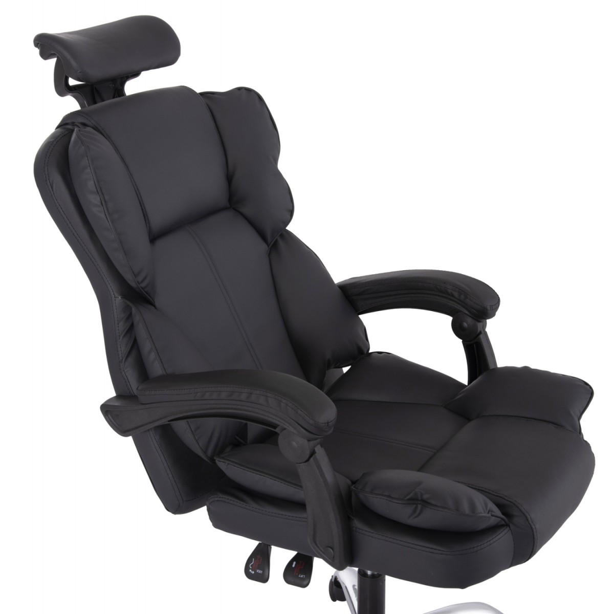 ΚΑΡΕΚΛΑ ΓΡΑΦΕΙΟΥ OCTAVIUS HM1202 ΜΑΥΡΟ PVC-ΜΕΤΑΛ.ΧΡΩΜΙΟ ΒΑΣΗ 63x73x129Υεκ