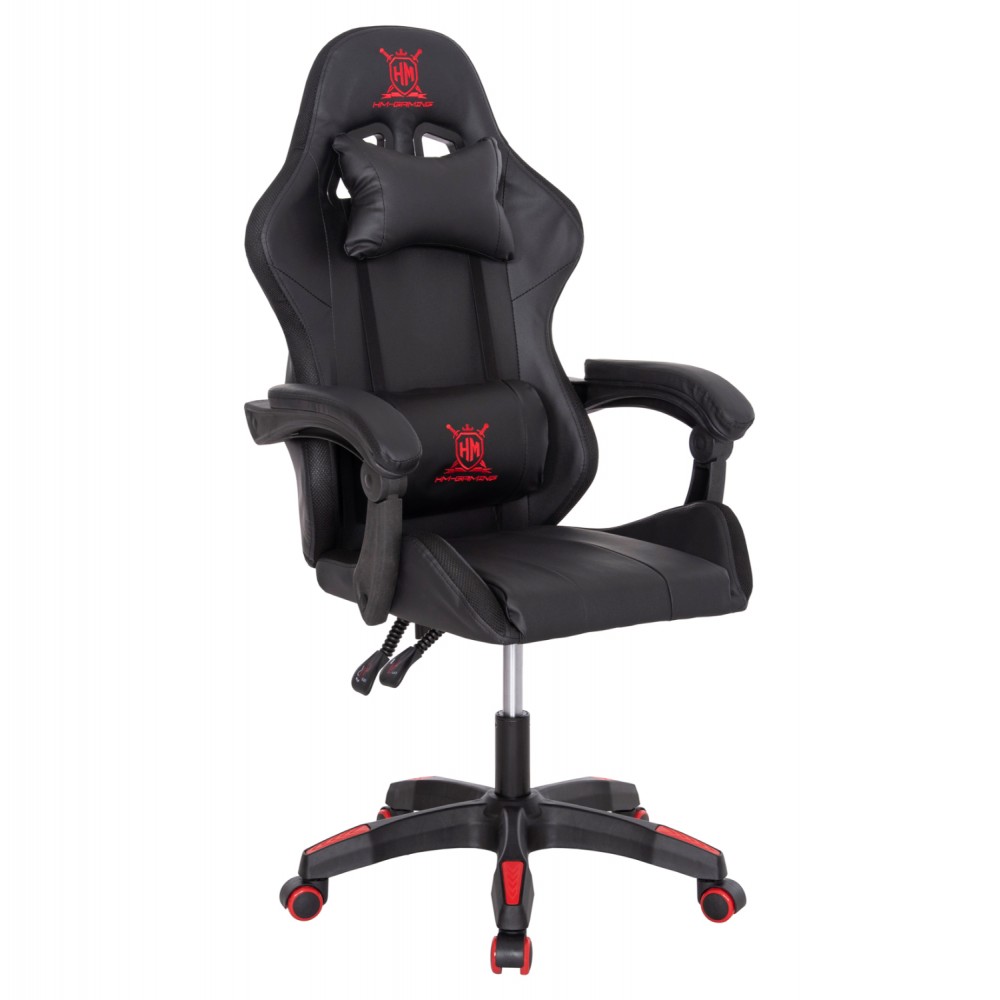 ΠΟΛΥΘΡΟΝΑ GAMING DARREN HM1203.01 ΜΑΥΡΟ-ΚΟΚΚΙΝΟ PVC 58.5x100x120Υεκ.