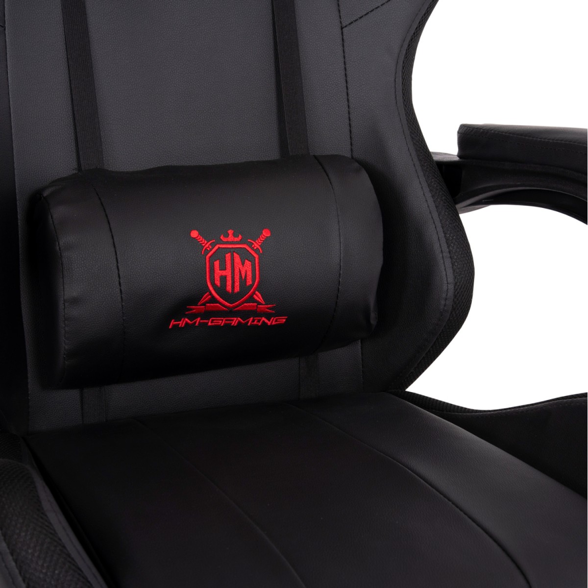 ΠΟΛΥΘΡΟΝΑ GAMING DARREN HM1203.01 ΜΑΥΡΟ-ΚΟΚΚΙΝΟ PVC 58.5x100x120Υεκ.