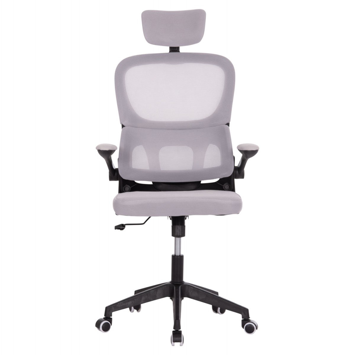 ΚΑΡΕΚΛΑ ΓΡΑΦΕΙΟΥ BASTON HM18236.02 ΓΚΡΙ MESH & ΜΑΥΡΟ PP ΣΚΕΛΕΤΟΣ 64x60x127Υεκ.