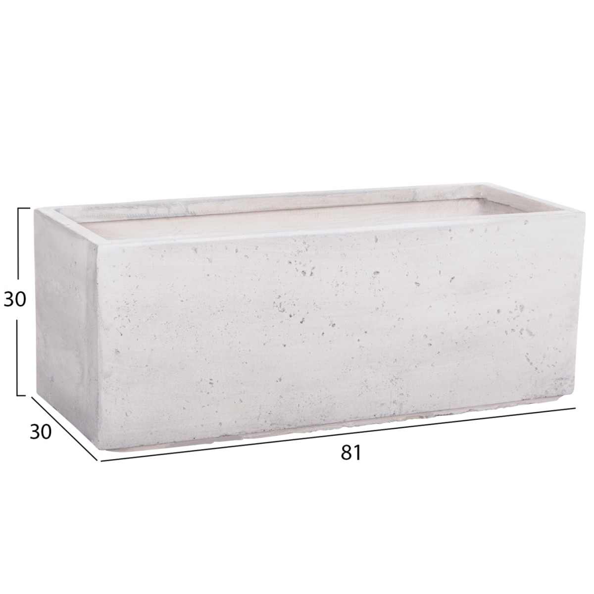 ΣΕΤ 3ΤΜΧ ΓΛΑΣΤΡΕΣ ΟΡΘΟΓΩΝΙΕΣ GARDENER HM4723 FIBERCLAY ΓΚΡΙ CEMENT 81x30x30Υεκ.