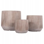 ΣΕΤ 3ΤΜΧ ΓΛΑΣΤΡΕΣ ΣΤΡΟΓΓΥΛΕΣ ΣΕΙΡΑ GARDENER HM4724 FIBERCLAY-ΧΡΩΜΑ CEMENT Φ55x55Υεκ
