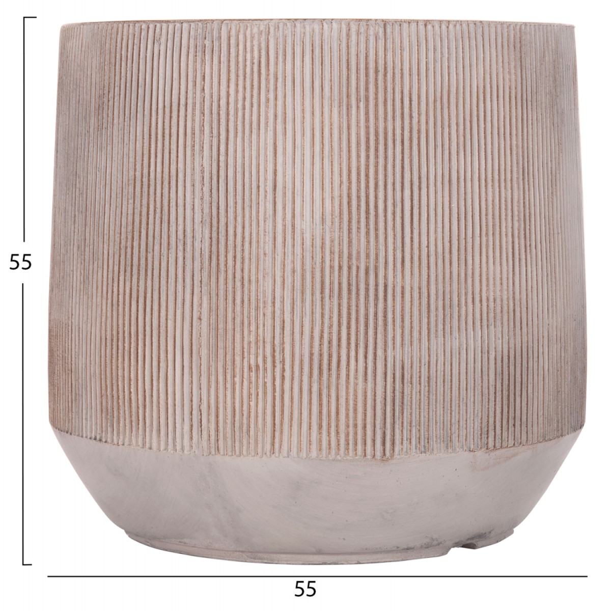 ΣΕΤ 3ΤΜΧ ΓΛΑΣΤΡΕΣ ΣΤΡΟΓΓΥΛΕΣ ΣΕΙΡΑ GARDENER HM4724 FIBERCLAY-ΧΡΩΜΑ CEMENT Φ55x55Υεκ