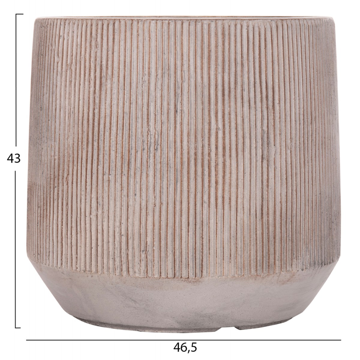 ΣΕΤ 3ΤΜΧ ΓΛΑΣΤΡΕΣ ΣΤΡΟΓΓΥΛΕΣ ΣΕΙΡΑ GARDENER HM4724 FIBERCLAY-ΧΡΩΜΑ CEMENT Φ55x55Υεκ