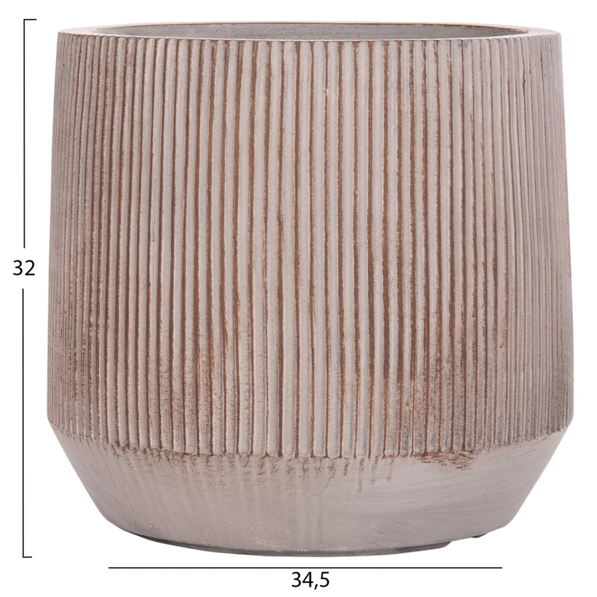 ΣΕΤ 3ΤΜΧ ΓΛΑΣΤΡΕΣ ΣΤΡΟΓΓΥΛΕΣ ΣΕΙΡΑ GARDENER HM4724 FIBERCLAY-ΧΡΩΜΑ CEMENT Φ55x55Υεκ