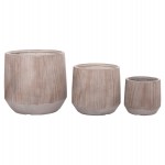 ΣΕΤ 3ΤΜΧ ΓΛΑΣΤΡΕΣ ΣΤΡΟΓΓΥΛΕΣ ΣΕΙΡΑ GARDENER HM4724 FIBERCLAY-ΧΡΩΜΑ CEMENT Φ55x55Υεκ