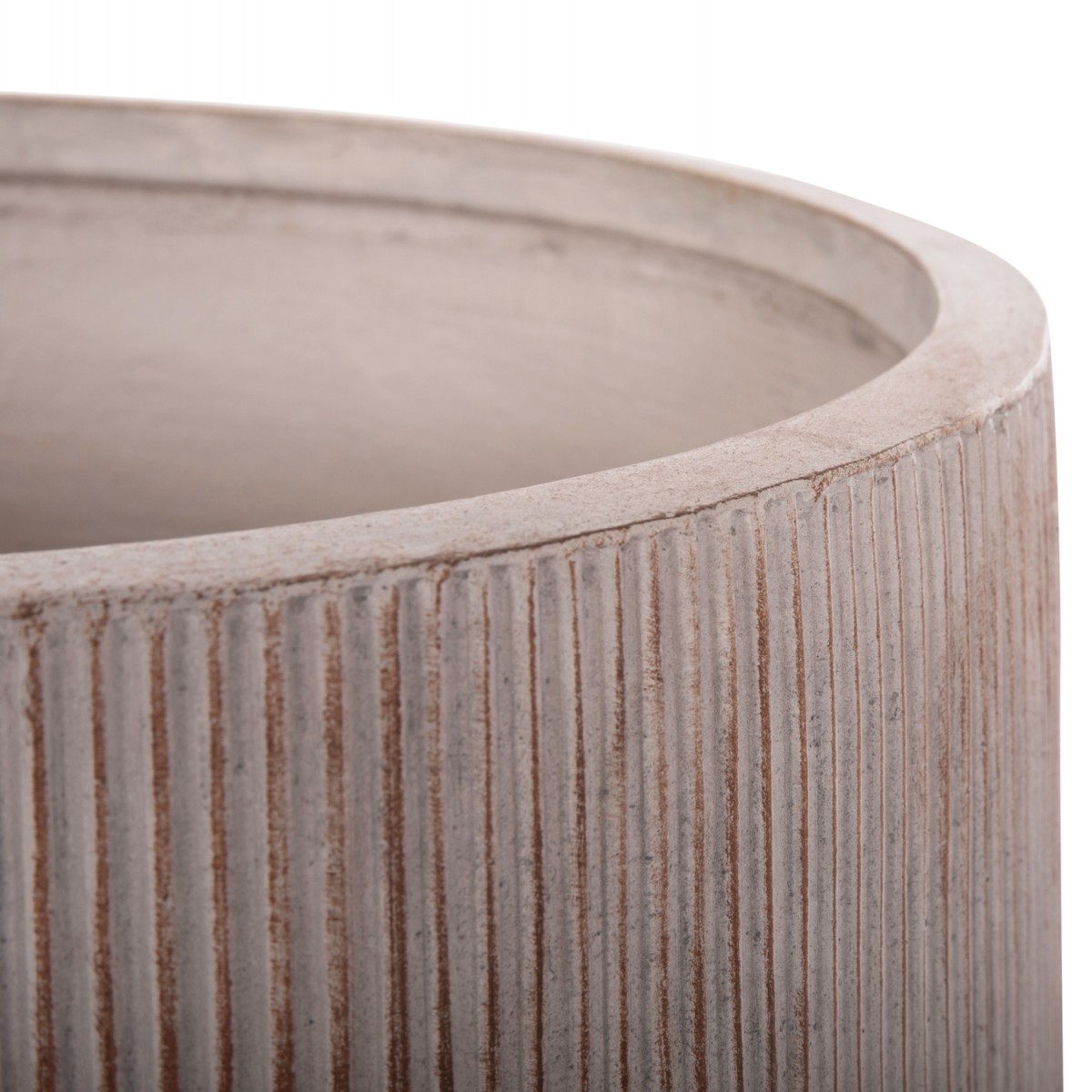 ΣΕΤ 3ΤΜΧ ΓΛΑΣΤΡΕΣ ΣΤΡΟΓΓΥΛΕΣ ΣΕΙΡΑ GARDENER HM4724 FIBERCLAY-ΧΡΩΜΑ CEMENT Φ55x55Υεκ