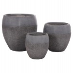 ΣΕΤ 3ΤΜΧ ΓΛΑΣΤΡΕΣ ΣΕΙΡΑ GARDENER HM4725 FIBERCLAY-ΣΕ ΣΚΟΥΡΟ CEMENT ΧΡΩΜΑ Φ55x54Υεκ