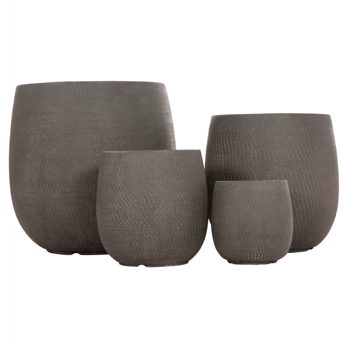 ΣΕΤ 4ΤΜΧ ΓΛΑΣΤΡΕΣ ΣΤΡΟΓΓΥΛΕΣ GARDENER HM4726 FIBERCLAY ΓΚΡΙΖΟΠΡΑΣΙΝΟ Φ52x55Υεκ