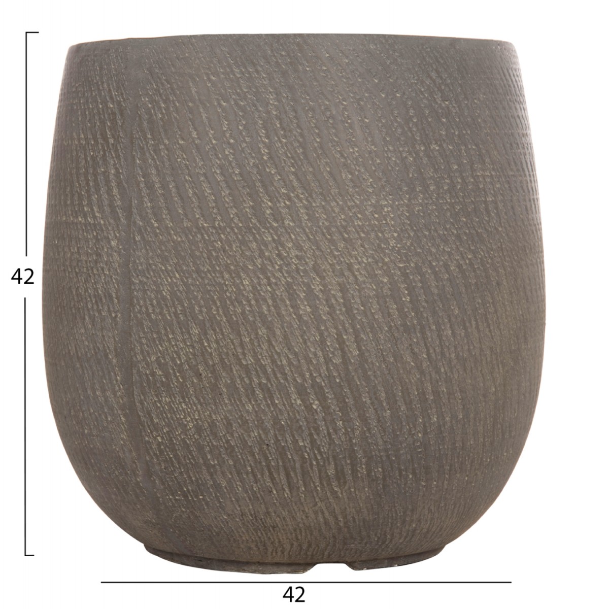 ΣΕΤ 4ΤΜΧ ΓΛΑΣΤΡΕΣ ΣΤΡΟΓΓΥΛΕΣ GARDENER HM4726 FIBERCLAY ΓΚΡΙΖΟΠΡΑΣΙΝΟ Φ52x55Υεκ