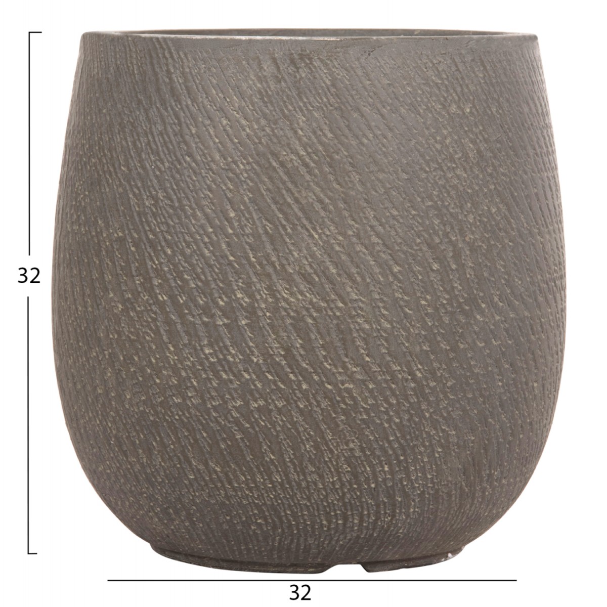 ΣΕΤ 4ΤΜΧ ΓΛΑΣΤΡΕΣ ΣΤΡΟΓΓΥΛΕΣ GARDENER HM4726 FIBERCLAY ΓΚΡΙΖΟΠΡΑΣΙΝΟ Φ52x55Υεκ