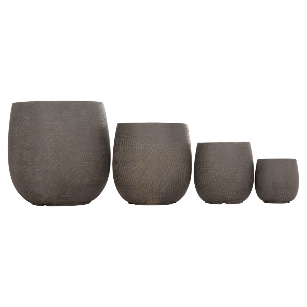 ΣΕΤ 4ΤΜΧ ΓΛΑΣΤΡΕΣ ΣΤΡΟΓΓΥΛΕΣ GARDENER HM4726 FIBERCLAY ΓΚΡΙΖΟΠΡΑΣΙΝΟ Φ52x55Υεκ