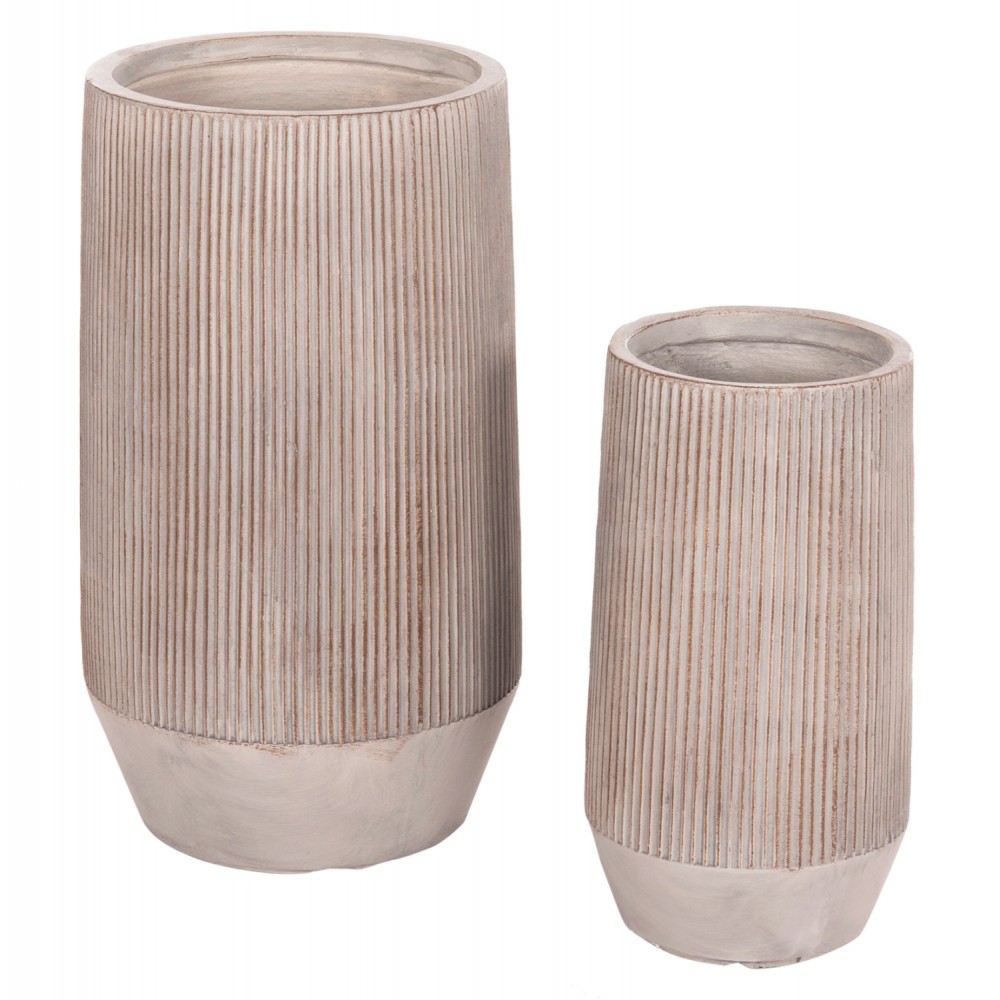 ΣΕΤ 2ΤΜΧ ΓΛΑΣΤΡΕΣ ΚΥΛΙΝΔΡΟΙ ΣΕΙΡΑ GARDENER HM4727 FIBERCLAY-ΧΡΩΜΑ CEMENT Φ35x64Υεκ