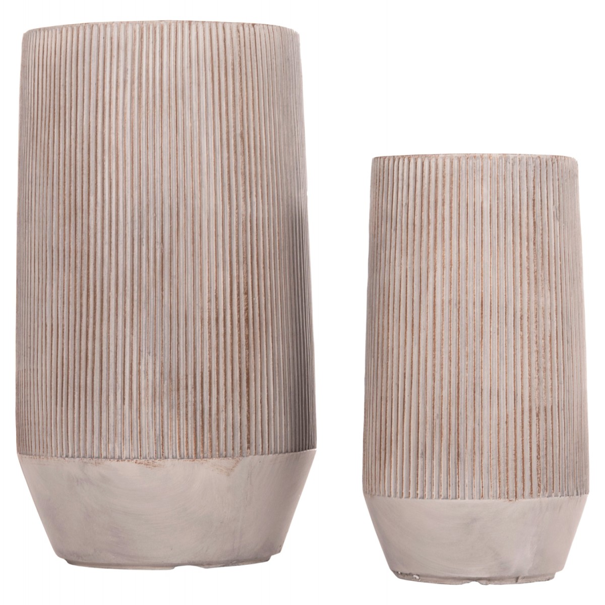 ΣΕΤ 2ΤΜΧ ΓΛΑΣΤΡΕΣ ΚΥΛΙΝΔΡΟΙ ΣΕΙΡΑ GARDENER HM4727 FIBERCLAY-ΧΡΩΜΑ CEMENT Φ35x64Υεκ