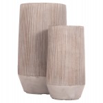 ΣΕΤ 2ΤΜΧ ΓΛΑΣΤΡΕΣ ΚΥΛΙΝΔΡΟΙ ΣΕΙΡΑ GARDENER HM4727 FIBERCLAY-ΧΡΩΜΑ CEMENT Φ35x64Υεκ