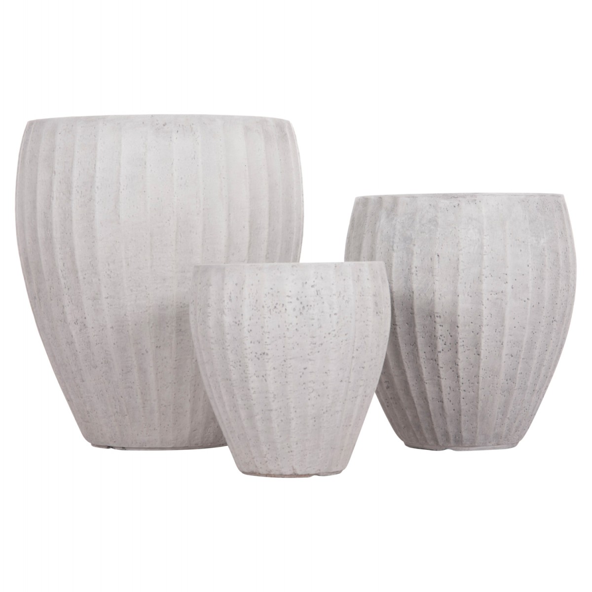 ΣΕΤ 3ΤΜΧ ΓΛΑΣΤΡΕΣ ΣΤΡΟΓΓΥΛΕΣ ΣΕΙΡΑ GARDENER HM4728 FIBERCLAY-ΧΡΩΜΑ CEMENT Φ48x56Υεκ