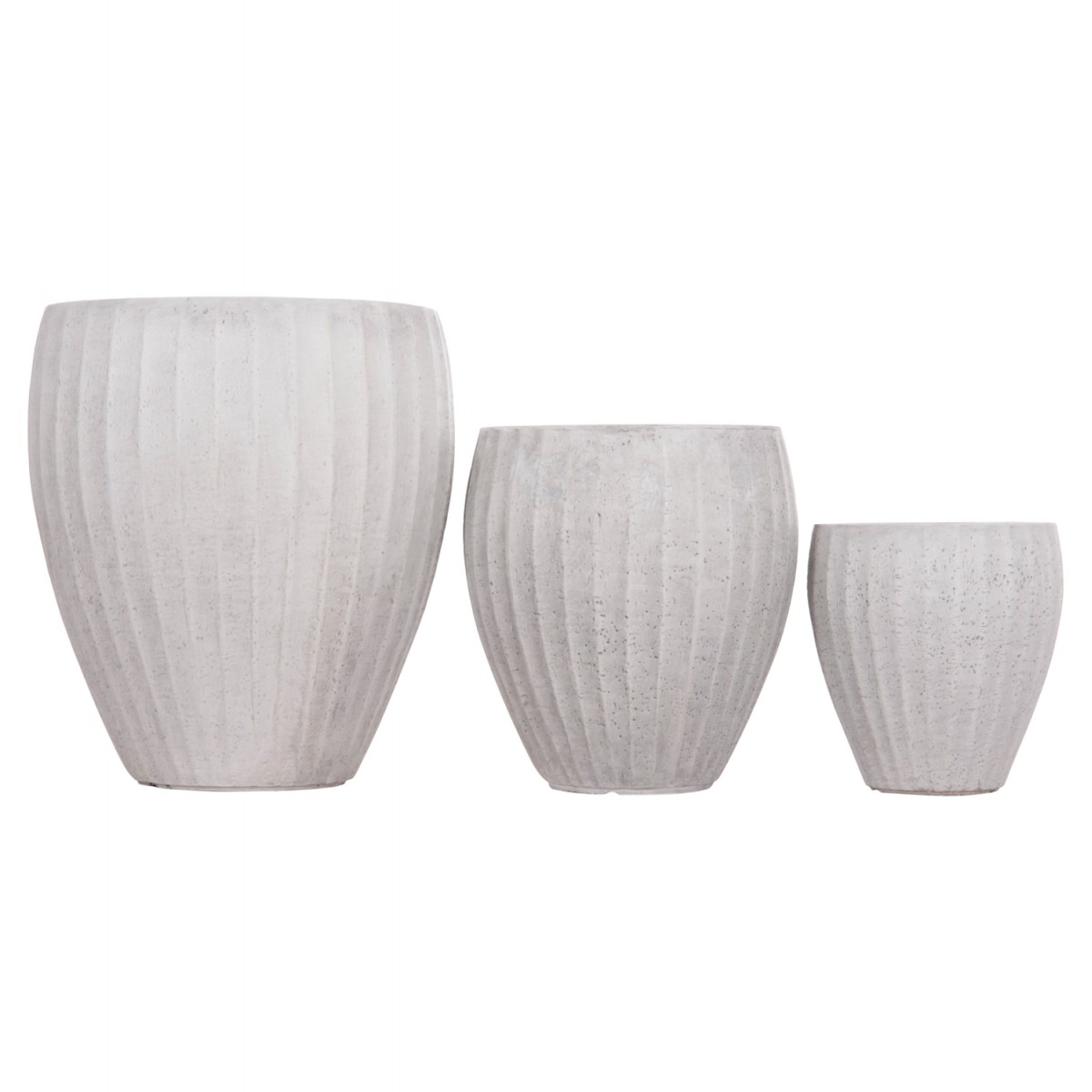 ΣΕΤ 3ΤΜΧ ΓΛΑΣΤΡΕΣ ΣΤΡΟΓΓΥΛΕΣ ΣΕΙΡΑ GARDENER HM4728 FIBERCLAY-ΧΡΩΜΑ CEMENT Φ48x56Υεκ