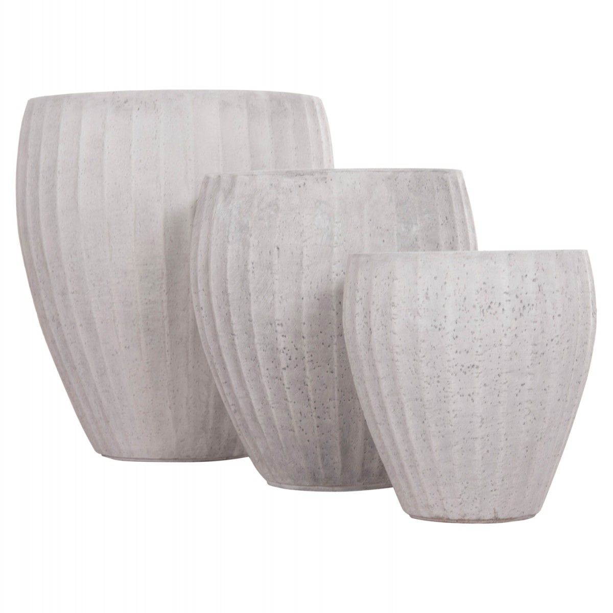 ΣΕΤ 3ΤΜΧ ΓΛΑΣΤΡΕΣ ΣΤΡΟΓΓΥΛΕΣ ΣΕΙΡΑ GARDENER HM4728 FIBERCLAY-ΧΡΩΜΑ CEMENT Φ48x56Υεκ