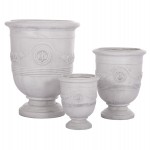 ΣΕΤ 3ΤΜΧ ΓΛΑΣΤΡΕΣ ΜΕ ΑΝΑΓΛΥΦΟ GARDENER HM4729 FIBERCLAY-ΣΕ ΥΠΟΛΕΥΚΟ Φ58x72.5Υεκ