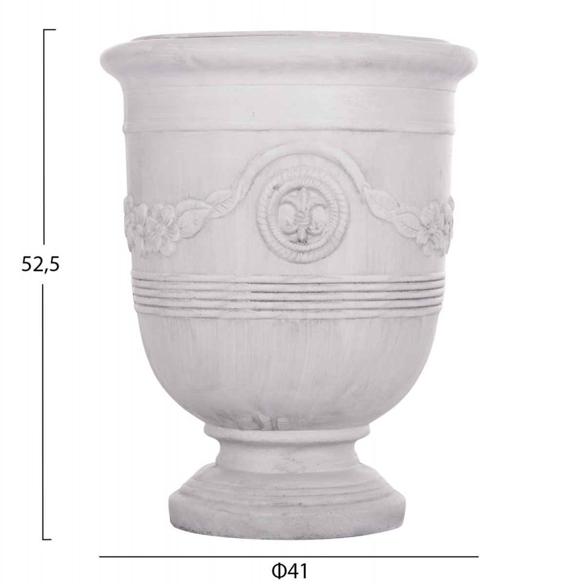 ΣΕΤ 3ΤΜΧ ΓΛΑΣΤΡΕΣ ΜΕ ΑΝΑΓΛΥΦΟ GARDENER HM4729 FIBERCLAY-ΣΕ ΥΠΟΛΕΥΚΟ Φ58x72.5Υεκ