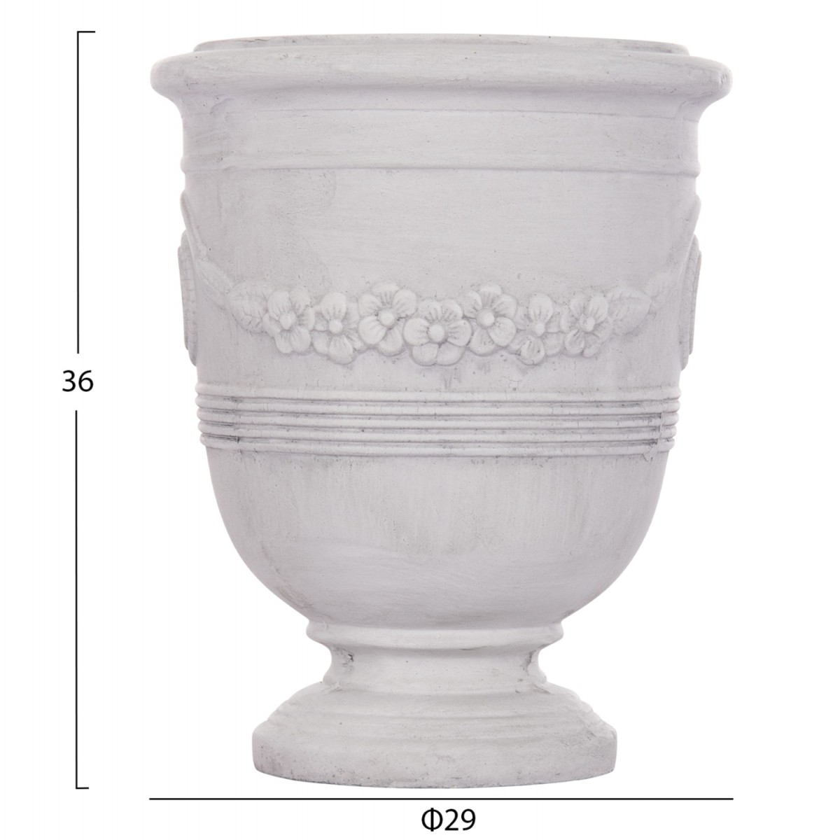 ΣΕΤ 3ΤΜΧ ΓΛΑΣΤΡΕΣ ΜΕ ΑΝΑΓΛΥΦΟ GARDENER HM4729 FIBERCLAY-ΣΕ ΥΠΟΛΕΥΚΟ Φ58x72.5Υεκ