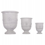 ΣΕΤ 3ΤΜΧ ΓΛΑΣΤΡΕΣ ΜΕ ΑΝΑΓΛΥΦΟ GARDENER HM4729 FIBERCLAY-ΣΕ ΥΠΟΛΕΥΚΟ Φ58x72.5Υεκ