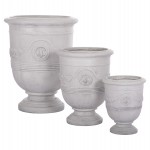 ΣΕΤ 3ΤΜΧ ΓΛΑΣΤΡΕΣ ΜΕ ΑΝΑΓΛΥΦΟ GARDENER HM4729 FIBERCLAY-ΣΕ ΥΠΟΛΕΥΚΟ Φ58x72.5Υεκ