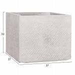 ΣΕΤ 4ΤΜΧ ΓΛΑΣΤΡΕΣ ΤΕΤΡΑΓΩΝΕΣ GARDENER HM4730 FIBERCLAY ΓΚΡΙ CEMENT 37x37x32Υεκ.