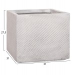 ΣΕΤ 4ΤΜΧ ΓΛΑΣΤΡΕΣ ΤΕΤΡΑΓΩΝΕΣ GARDENER HM4730 FIBERCLAY ΓΚΡΙ CEMENT 37x37x32Υεκ.