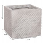 ΣΕΤ 4ΤΜΧ ΓΛΑΣΤΡΕΣ ΤΕΤΡΑΓΩΝΕΣ GARDENER HM4730 FIBERCLAY ΓΚΡΙ CEMENT 37x37x32Υεκ.