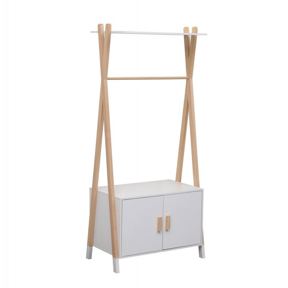 ΚΡΕΜΑΣΤΡΑ ΠΑΙΔΙΚH ΜΕ ΝΤΟΥΛΑΠΙ PASCHAL HM2495.03 ΜΕΛΑΜΙΝΗ-ΞΥΛΟ ΠΕΥΚΟΥ 76x44x170Υεκ